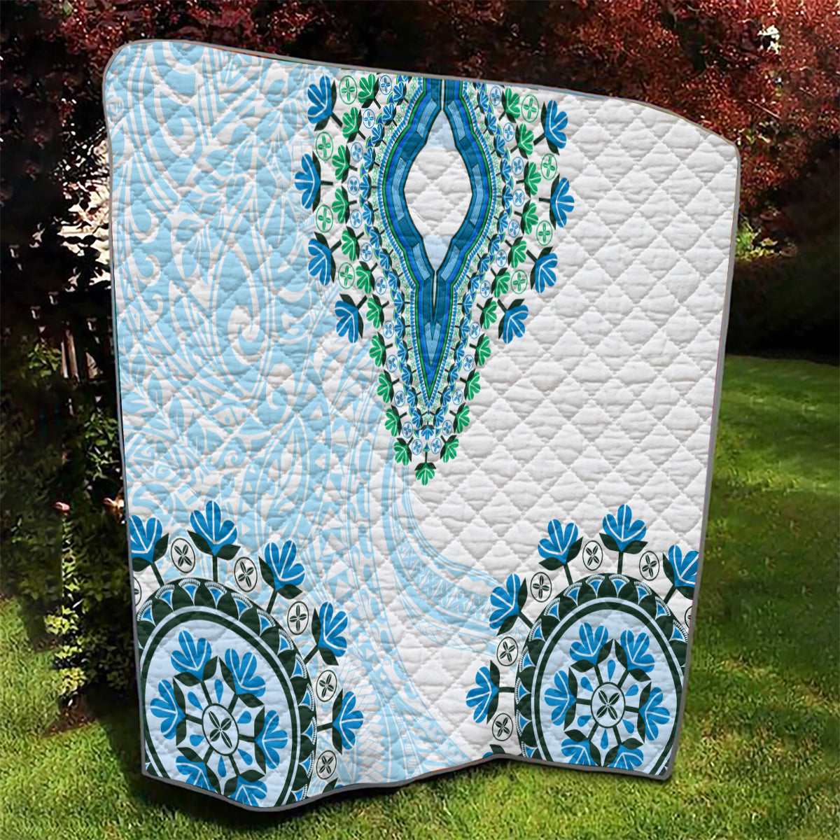 Africa Dashiki Quilt With Polynesian Pattern Blue Version LT05 - Polynesian Pride