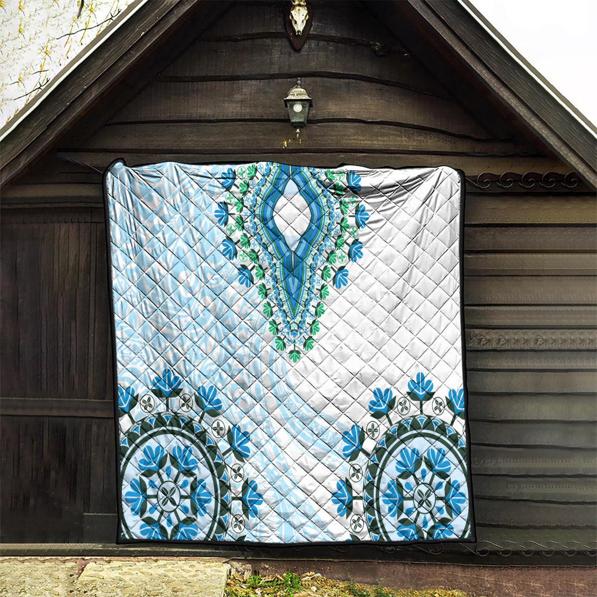 Africa Dashiki Quilt With Polynesian Pattern Blue Version LT05 - Polynesian Pride