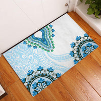 Africa Dashiki Rubber Doormat With Polynesian Pattern Blue Version LT05 Blue - Polynesian Pride