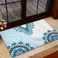Africa Dashiki Rubber Doormat With Polynesian Pattern Blue Version LT05 - Polynesian Pride