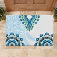 Africa Dashiki Rubber Doormat With Polynesian Pattern Blue Version LT05 - Polynesian Pride