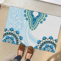 Africa Dashiki Rubber Doormat With Polynesian Pattern Blue Version LT05 - Polynesian Pride