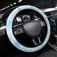 Africa Dashiki Steering Wheel Cover With Polynesian Pattern Blue Version LT05 Universal Fit Blue - Polynesian Pride