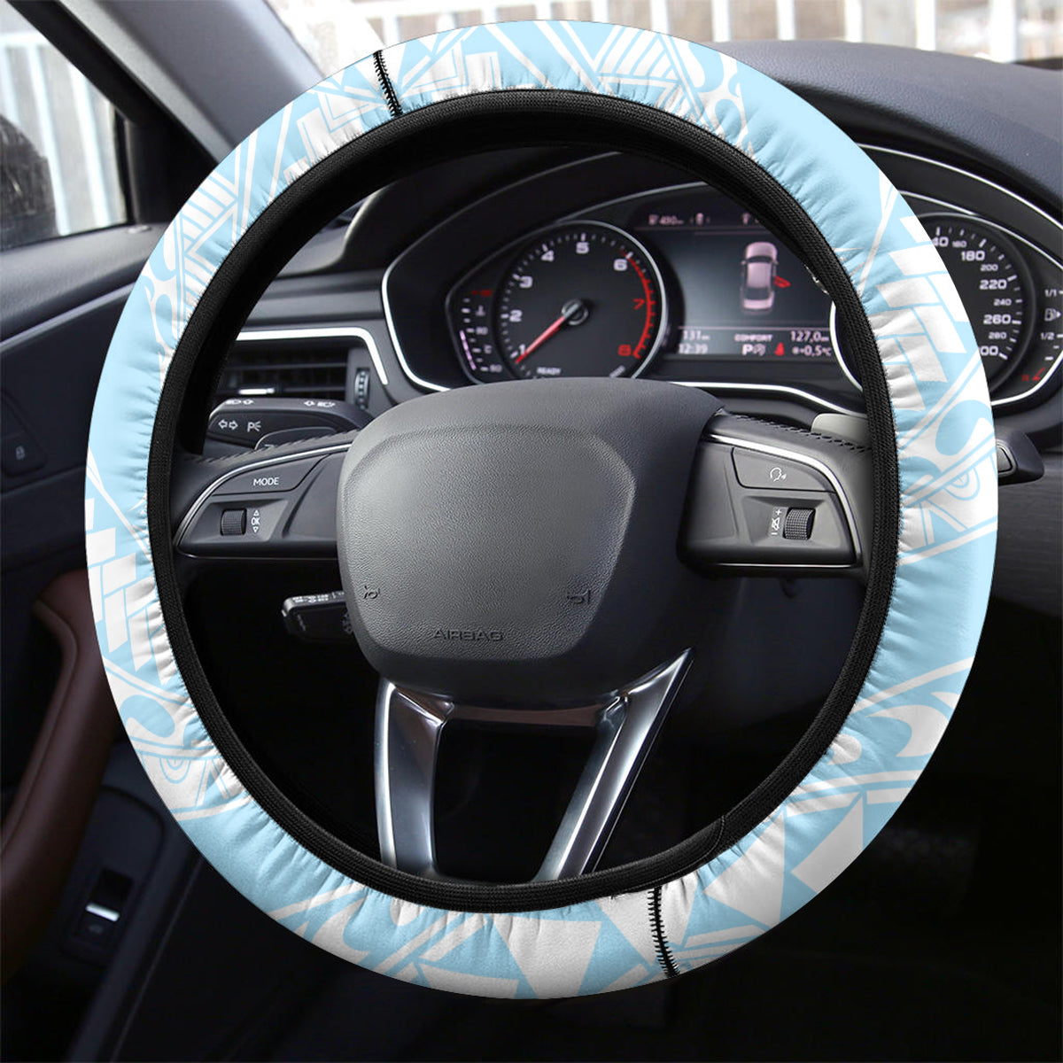 Africa Dashiki Steering Wheel Cover With Polynesian Pattern Blue Version LT05 - Polynesian Pride