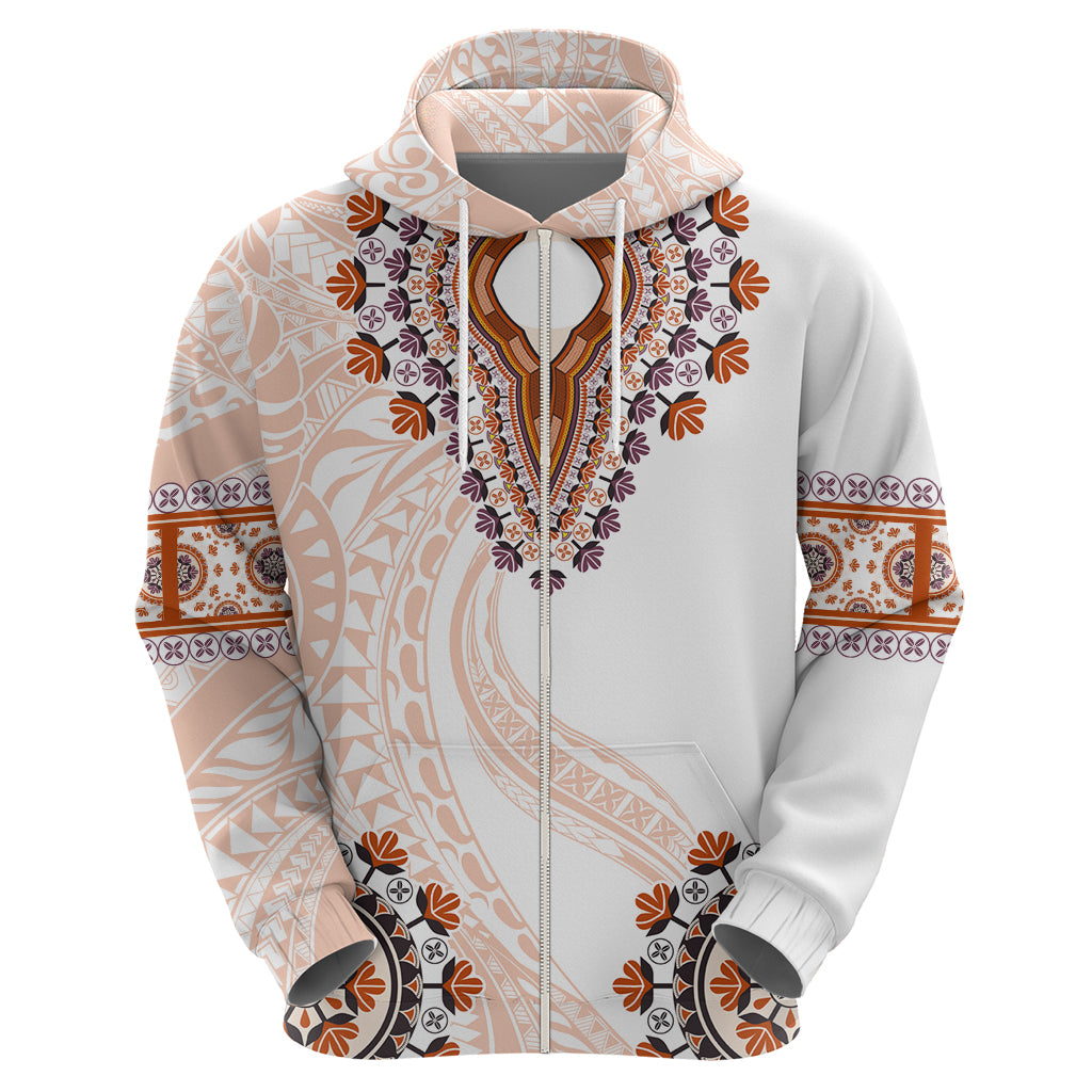 Africa Dashiki Hoodie With Polynesian Pattern Beige Version LT05 - Polynesian Pride