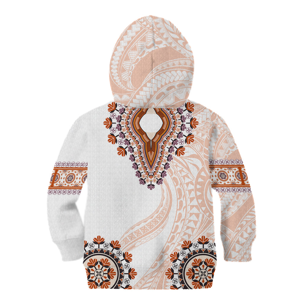 Africa Dashiki Kid Hoodie With Polynesian Pattern Beige Version LT05 - Polynesian Pride
