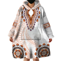 Africa Dashiki Wearable Blanket Hoodie With Polynesian Pattern Beige Version LT05 - Polynesian Pride