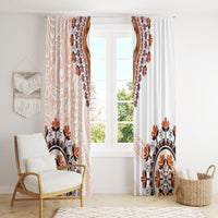 Africa Dashiki Window Curtain With Polynesian Pattern Beige Version LT05 - Polynesian Pride