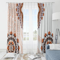 Africa Dashiki Window Curtain With Polynesian Pattern Beige Version LT05 - Polynesian Pride