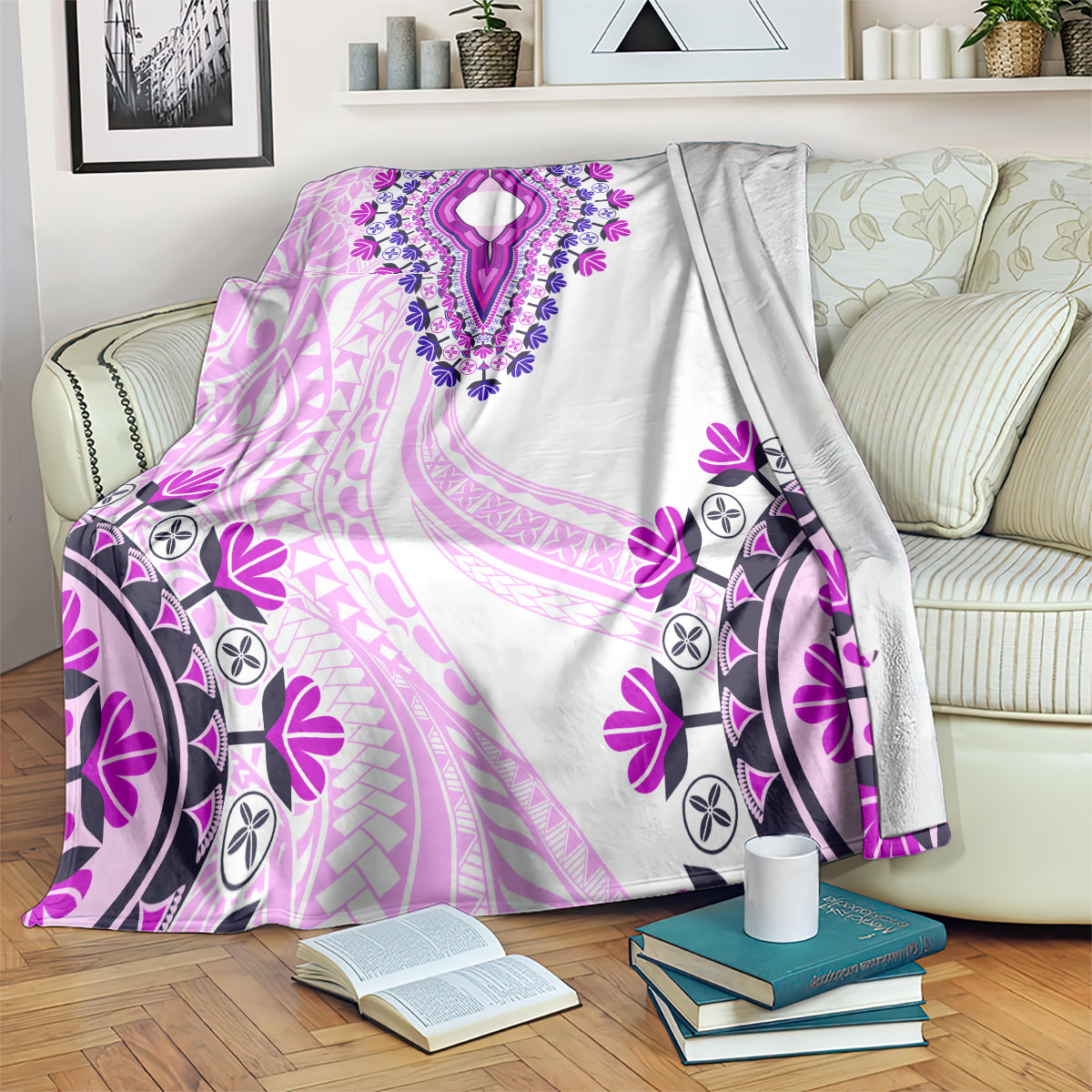 Africa Dashiki Blanket With Polynesian Pattern Pink Version LT05 Pink - Polynesian Pride