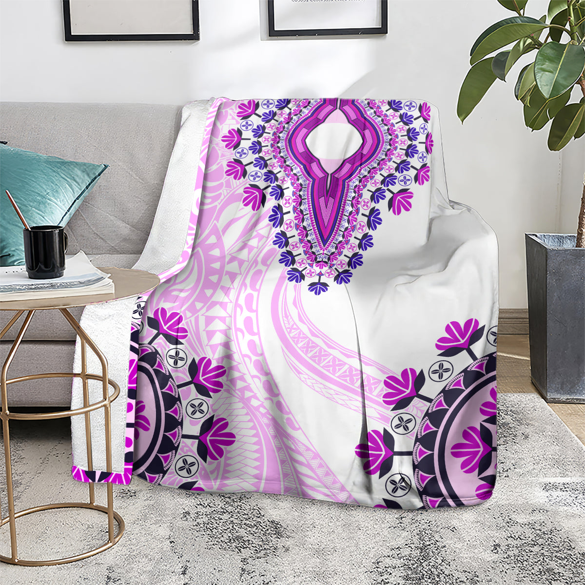 Africa Dashiki Blanket With Polynesian Pattern Pink Version LT05 - Polynesian Pride
