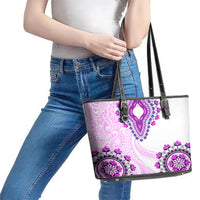Africa Dashiki Leather Tote Bag With Polynesian Pattern Pink Version LT05 - Polynesian Pride