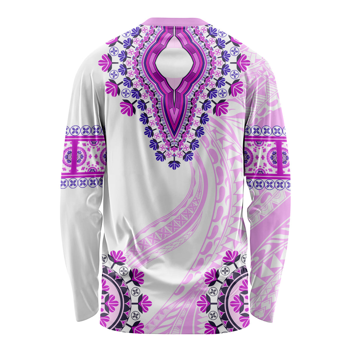 Africa Dashiki Long Sleeve Shirt With Polynesian Pattern Pink Version LT05 - Polynesian Pride