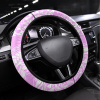 Africa Dashiki Steering Wheel Cover With Polynesian Pattern Pink Version LT05 Universal Fit Pink - Polynesian Pride