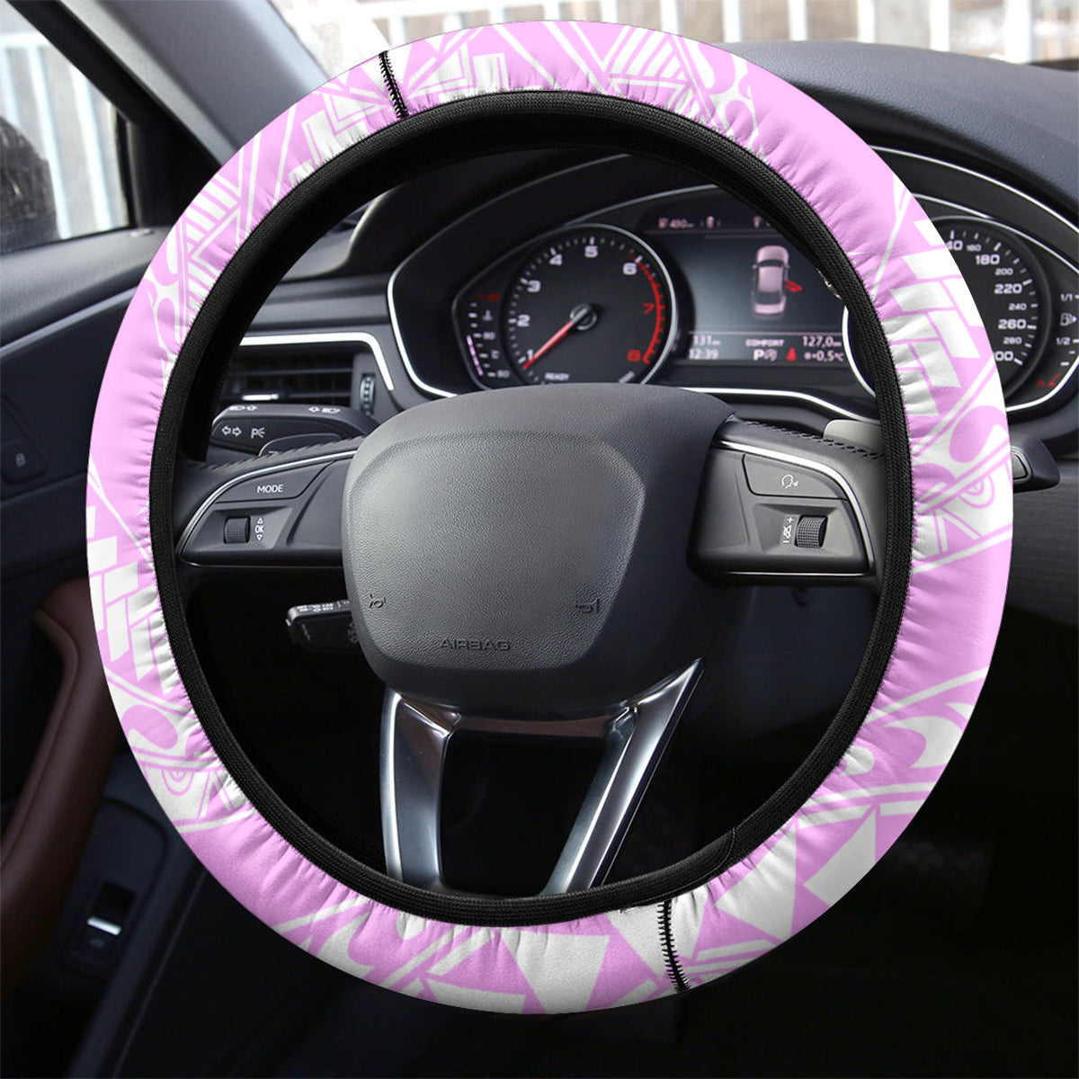 Africa Dashiki Steering Wheel Cover With Polynesian Pattern Pink Version LT05 - Polynesian Pride