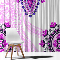Africa Dashiki Window Curtain With Polynesian Pattern Pink Version LT05 - Polynesian Pride