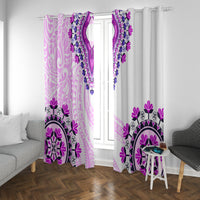 Africa Dashiki Window Curtain With Polynesian Pattern Pink Version LT05 With Grommets Pink - Polynesian Pride