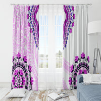 Africa Dashiki Window Curtain With Polynesian Pattern Pink Version LT05 - Polynesian Pride