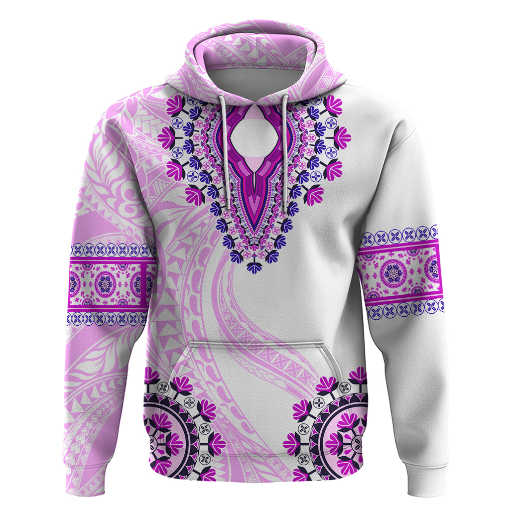 Africa Dashiki Zip Hoodie With Polynesian Pattern Pink Version LT05 Pullover Hoodie Pink - Polynesian Pride
