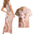 Tonga Ngatu Pattern With Light Tabasco Hibiscus Couples Matching Short Sleeve Bodycon Dress and Hawaiian Shirt Oil Painting Style LT05 - Polynesian Pride