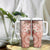 Tonga Ngatu Pattern With Light Tabasco Hibiscus Tumbler With Handle Oil Painting Style