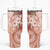 Tonga Ngatu Pattern With Light Tabasco Hibiscus Tumbler With Handle Oil Painting Style