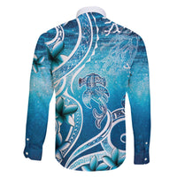 Polynesia World Ocean Day Family Matching Off The Shoulder Long Sleeve Dress and Hawaiian Shirt Ocean Style