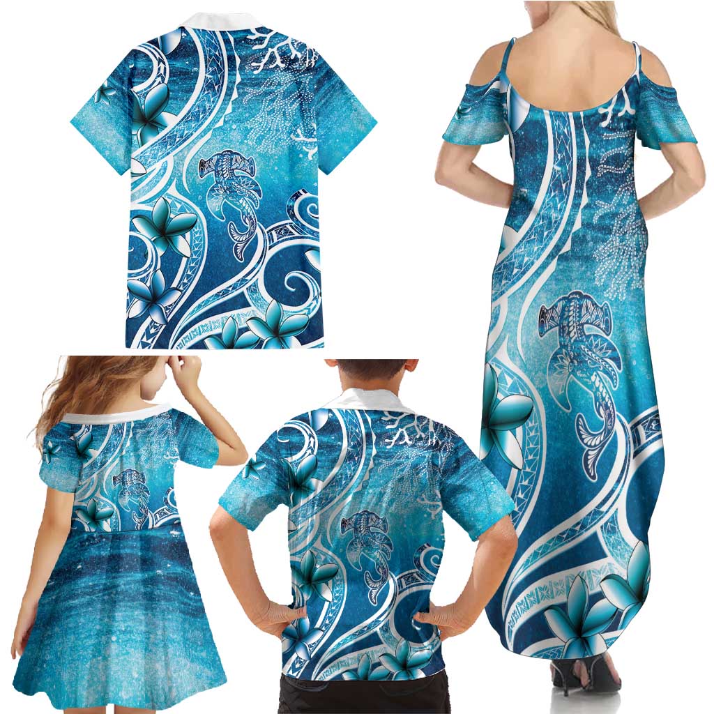 Polynesia World Ocean Day Family Matching Summer Maxi Dress and Hawaiian Shirt Ocean Style LT05 - Polynesian Pride