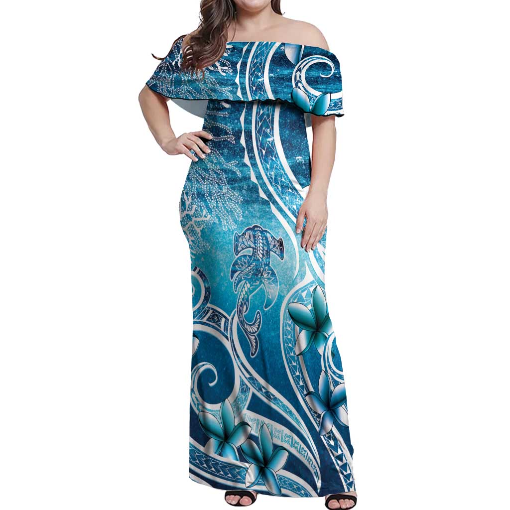 Polynesia World Ocean Day Off Shoulder Maxi Dress Ocean Style