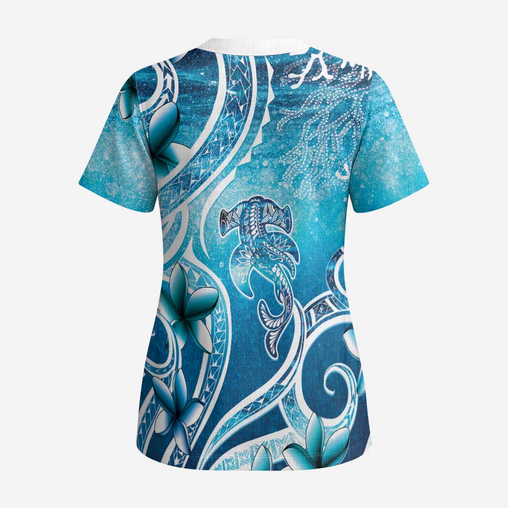 Polynesia World Ocean Day Scrub Top Ocean Style - Polynesian Pride