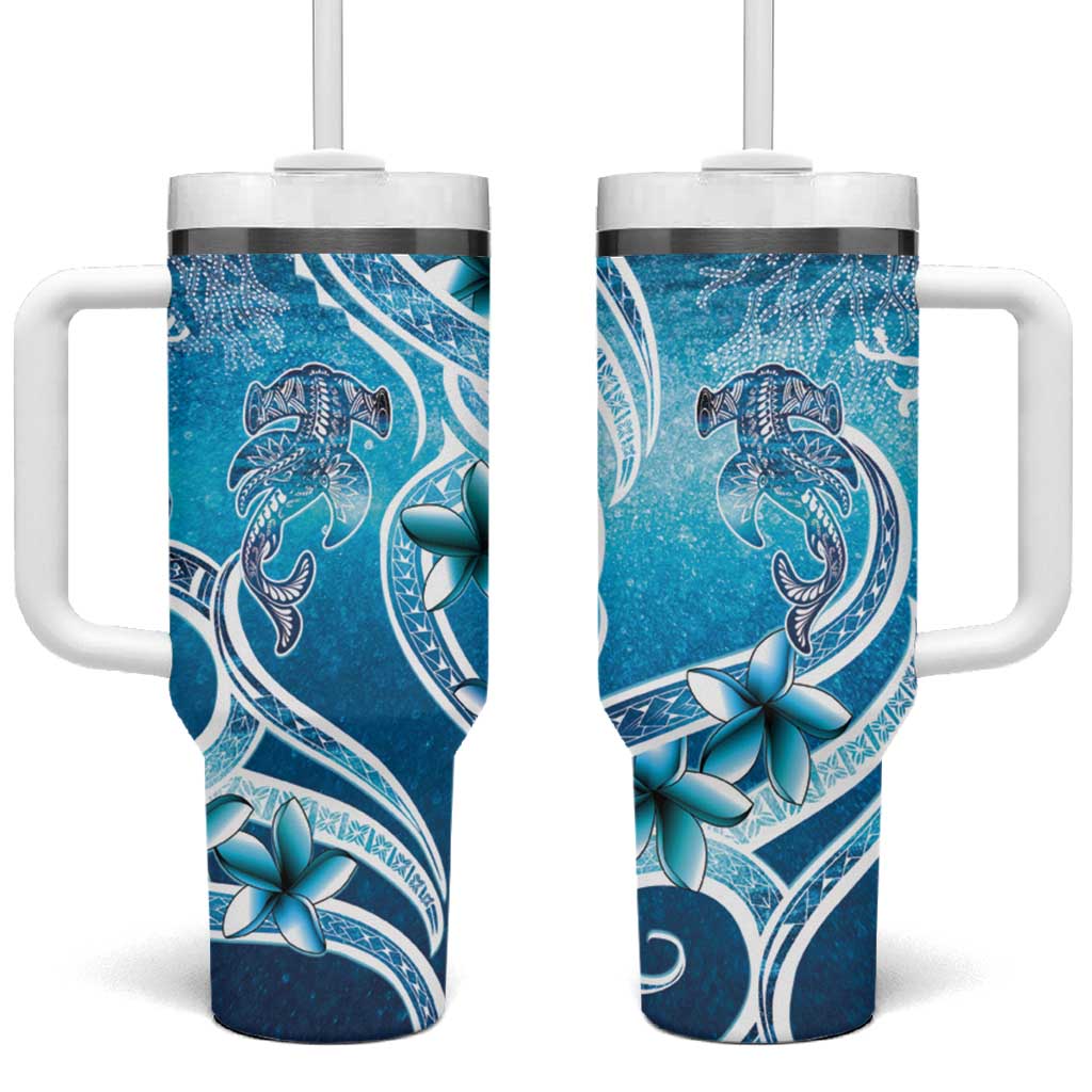 Polynesia World Ocean Day Tumbler With Handle Ocean Style LT05 One Size: 40 oz Blue - Polynesian Pride