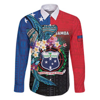 Samoa Family Matching Long Sleeve Bodycon Dress and Hawaiian Shirt Humpback Whale Siapo Pattern