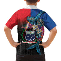 Samoa Family Matching Summer Maxi Dress and Hawaiian Shirt Humpback Whale Siapo Pattern