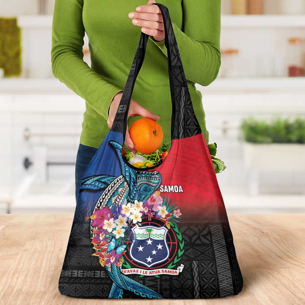Samoa Grocery Bag Humpback Whale Siapo Pattern