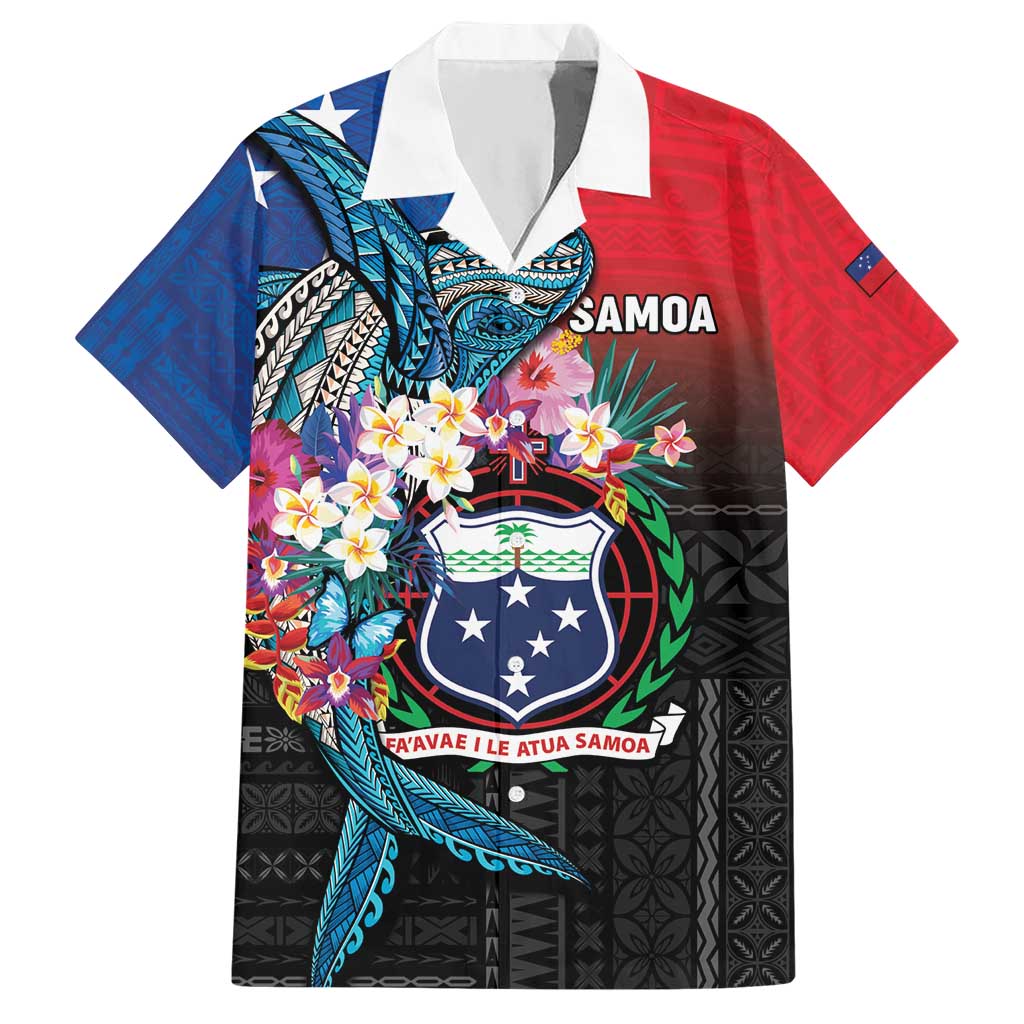 Samoa Hawaiian Shirt Humpback Whale Siapo Pattern