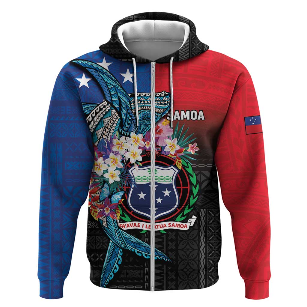 Samoa Hoodie Humpback Whale Siapo Pattern