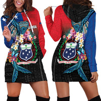 Samoa Hoodie Dress Humpback Whale Siapo Pattern