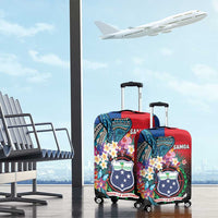 Samoa Luggage Cover Humpback Whale Siapo Pattern