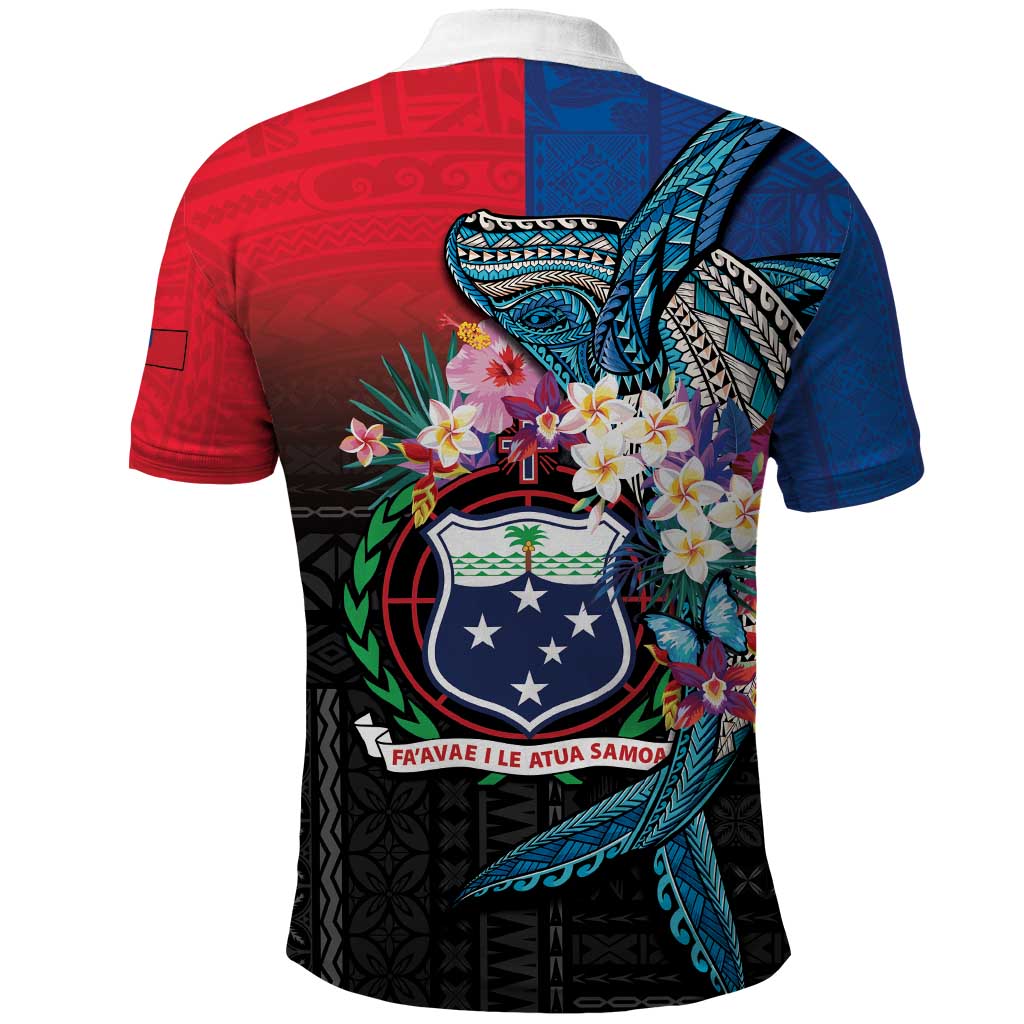 Samoa Polo Shirt Humpback Whale Siapo Pattern