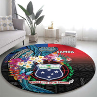 Samoa Round Carpet Humpback Whale Siapo Pattern