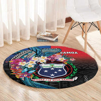 Samoa Round Carpet Humpback Whale Siapo Pattern