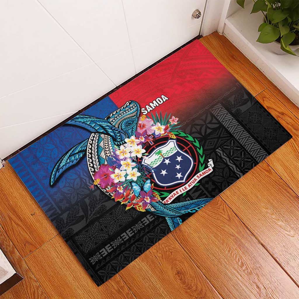 Samoa Rubber Doormat Humpback Whale Siapo Pattern