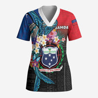 Samoa Scrub Top Humpback Whale Siapo Pattern - Polynesian Pride