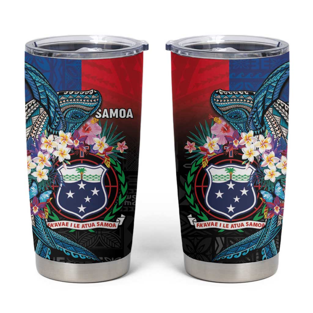 Samoa Tumbler Cup Humpback Whale Siapo Pattern LT05 Blue - Polynesian Pride