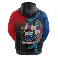 Samoa Zip Hoodie Humpback Whale Siapo Pattern