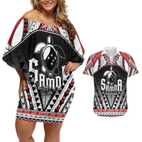 Samoa Independence Day Couples Matching Off Shoulder Short Dress and Hawaiian Shirt Proud To Be Samoan