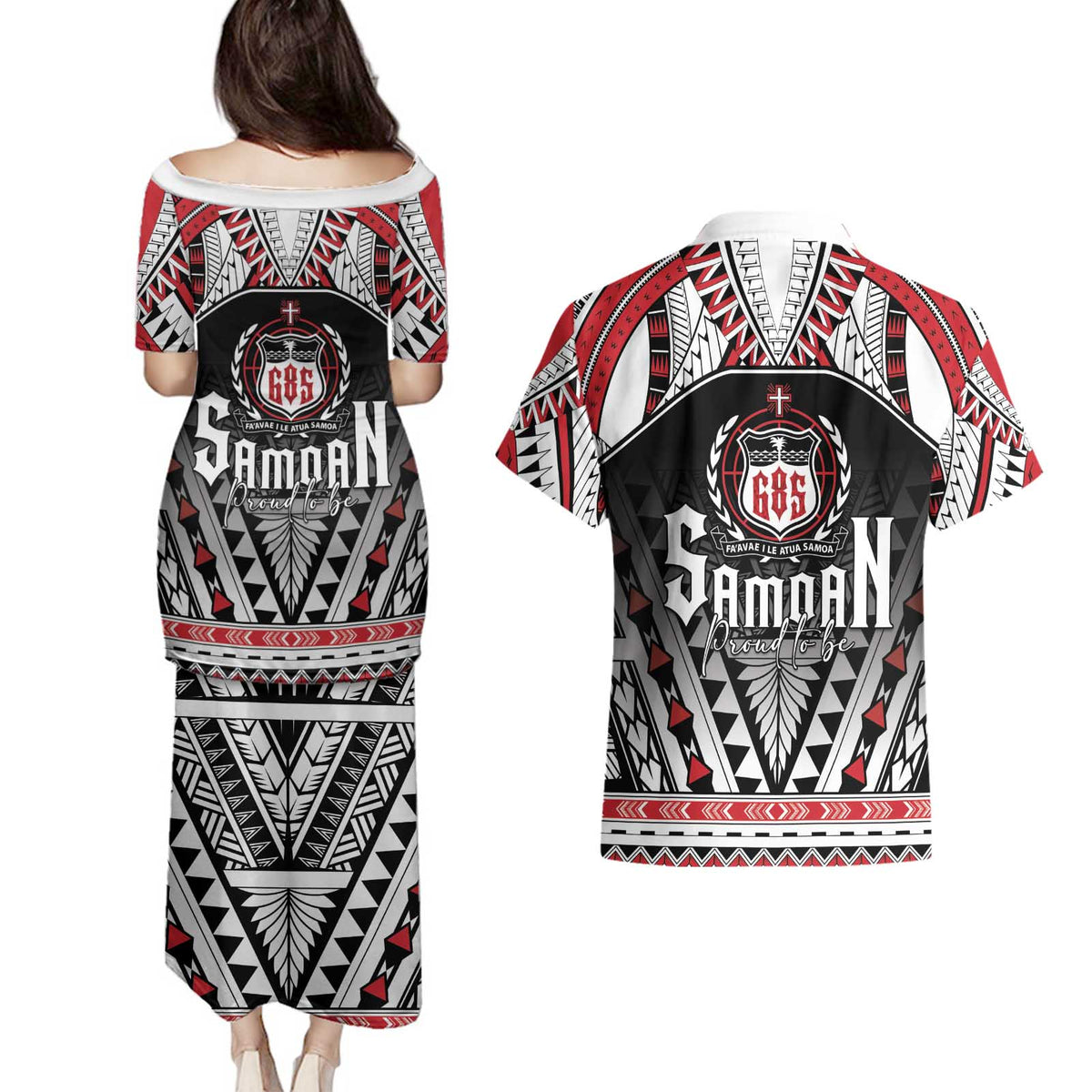 Samoa Independence Day Couples Matching Puletasi and Hawaiian Shirt Proud To Be Samoan