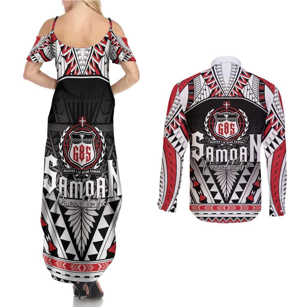 Samoa Independence Day Couples Matching Summer Maxi Dress and Long Sleeve Button Shirt Proud To Be Samoan
