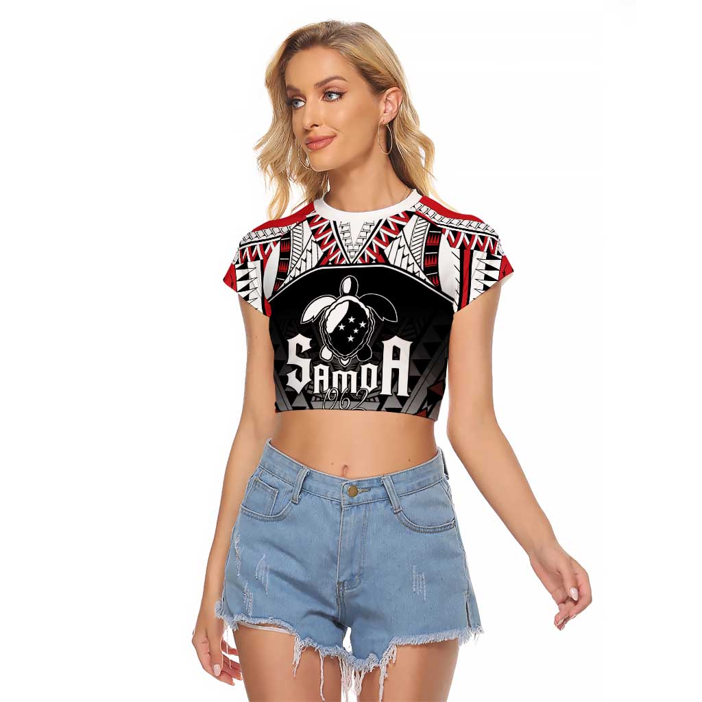Samoa Independence Day Raglan Cropped T Shirt Proud To Be Samoan