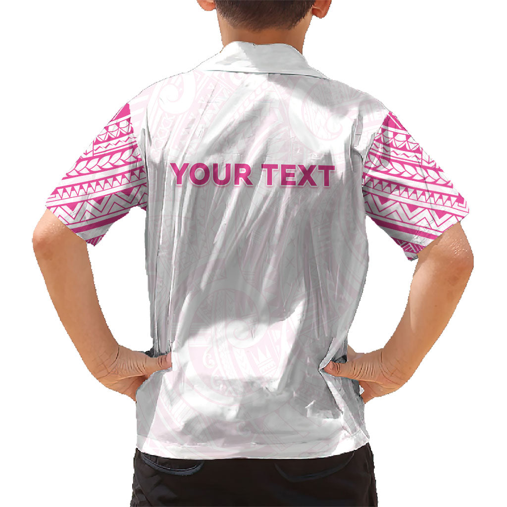 Personalised New Zealand Aotearoa Family Matching Off Shoulder Maxi Dress and Hawaiian Shirt Nurse Tribal Pink Version LT05 - Polynesian Pride